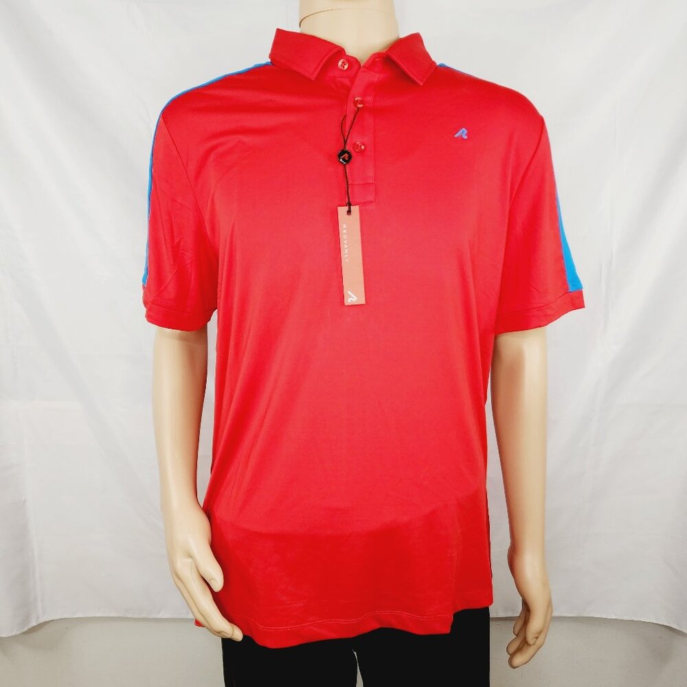 Redvanly Mens Polo Shirt XL Red Blue Golf Performance Evans Rio NWT New